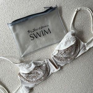 NWOT For Love and Lemons Ruffle Swim Top